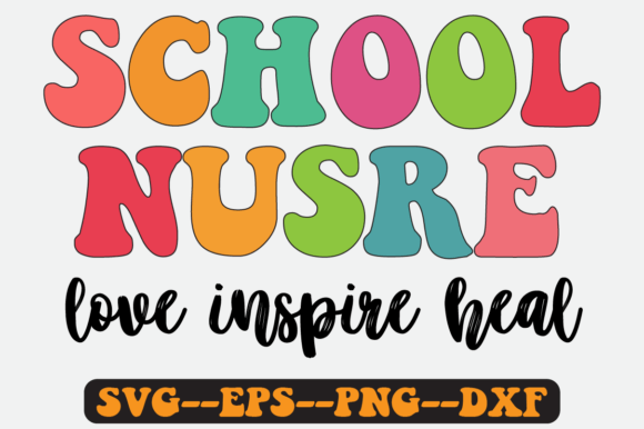 Love Inspire Heal Retro SVG Graphics for Crafts