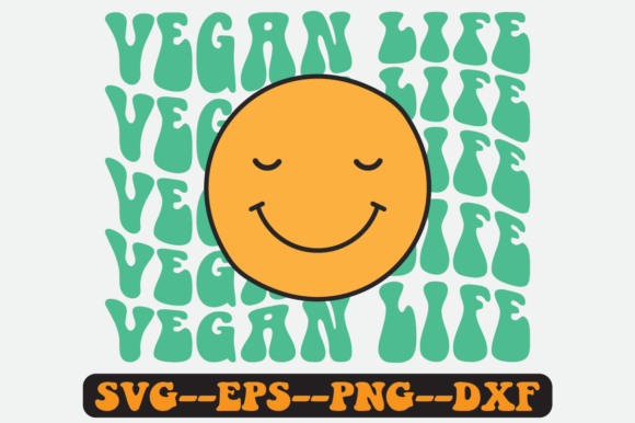 Vegan Life Quote Retro SVG Design for Crafts & Graphics
